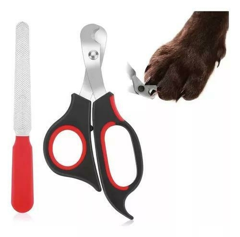 Tijera corta uñas con lima, roja y negra