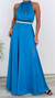 Vestido Largo Satin Azulino - comprar online