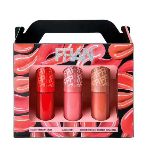 Kit Gloss Fran By Franciny Ehlke Glosslicious 3 unidades
