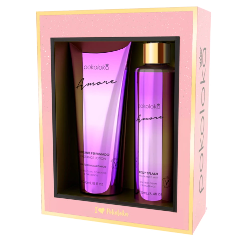 Kit Pokoloka Hidratante e Body Splash Amore 240ml