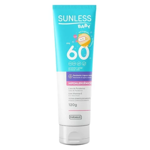 Protetor Solar Sunless Baby FPS 60 Hipoalergênico 120g