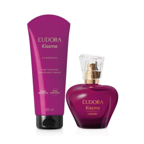 Kit Eudora Kiss Me Cabernet - Colônia 50ml + Hidratante 100ml