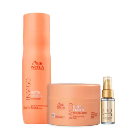 Kit Nutri-Enrich Shampoo, Máscara e Oil Reflections - Wella