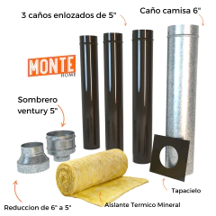 KIT DE INSTALACION PARA TECHO ENLOZADO 6" - MONTE HOME