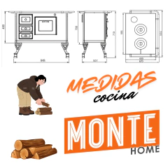 Cocina a Leña Maestro Do Brasil Enlozada y fundición Negra