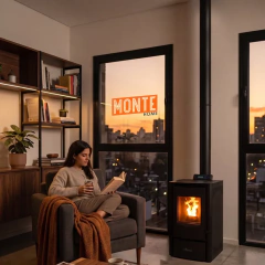 Estufa a Pellets Tromen 7kw Black - MONTEHOME