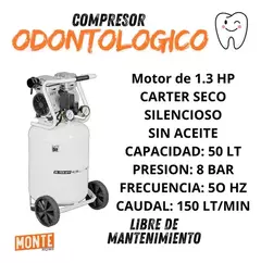Compresor Aire Vertical Fema 50l Carter Seco Silencio Odonto en internet