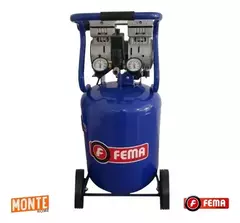 Imagen de Compresor Aire Vertical Fema 50l Carter Seco Silencio Odonto