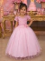 Vestido Infantil Longo Daminhas Formatura Rosa Bebe