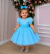 Vestido Infantil Azul Tiffany Bolinhas
