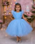 Vestido Festa Infantil Jardim Encantado Azul Bebe