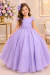 Vestido Longo Infantil Lilás Daminhas Formatura