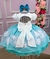 Vestido Branco Saia Azul Tiffany Floral na internet