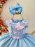 Vestido Infantil Bebê Azul C/ Aplique de Borboletas e Flores - comprar online