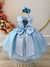 Vestido Infantil Azul C/ Aplique de Borboletas e Flores na internet