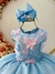 Vestido Infantil Azul C/ Aplique de Borboletas e Flores - comprar online