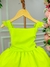Vestido Infantil Primavera Verão Verde Neon Saia C/ Babado - comprar online