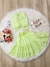 Conjunto Meninas Verde Lima Cropped e Saia Mid Bordado Luxo - comprar online