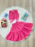 Conjunto Meninas Cropped Rosa e Saia Mid Bordado Luxo - comprar online
