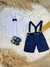 Conjunto Social Camisa Gravata Short e Susp. Azul Marinho na internet