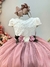 Vestido Infantil Longo Off White Saia Rose C/ Renda e Broche - comprar online