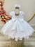 Vestido Infantil Branco Laise C/ Babados e Cinto de Pérolas na internet