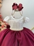Vestido Infantil Marsala e Off Luxo Festas - comprar online