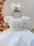Vestido Infantil Branco C/ Busto Tule e Aplique de Flores - comprar online