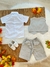 Conjunto Social Camisa Colete e Gravata C/ Short Cinza Luxo - Sol Kids