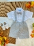 Conjunto Social Camisa Gravata Short e Suspensório Cinza