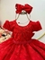 Vestido Infantil Vermelho Tule C/ Bolinhas e Cinto Pérolas - comprar online
