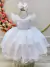 Vestido Infantil Branco Luxo C/ Cinto de Strass