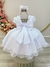 Vestido Infantil Branco Tule Pipoquinha Luxo C/ Pérolas na internet