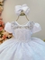 Vestido Infantil Branco Tule Pipoquinha Luxo C/ Pérolas - comprar online