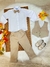 Conjunto Social Colete Calça Gravata Caqui e Camisa Branca - comprar online