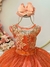 Vestido Infantil Terracota C/ Renda Metalizada Tule Glitter - comprar online