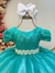 Vestido Infantil Verde Tule C/ Renda Luxo Casamento - comprar online