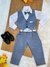 Conjunto Social Colete Calça Gravata Cinza e Camisa Branca