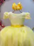 Vestido Longo Infantil Amarelo C/ Strass Casamentos Luxo - comprar online