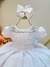 Vestido Infantil Branco Busto Nervura e Tule Pipoquinha - comprar online