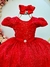 Vestido Infantil Longo Vermelho C/ Renda Daminhas de Honra - comprar online