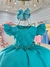 Vestido Infantil Verde Tiffany Busto Nervura Pérolas Festas - comprar online