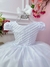 Vestido Infantil Branco C/ Busto Plissado para o Montar o Kit - comprar online