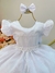 Vestido Infantil Branco Saia Com Tule e Glitter Daminha - comprar online