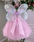 Vestido Jardim Encantado Rosa Bebe Borboleta Branca - loja online