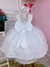 Vestido Infantil Branco Peito Strass Voal Cinto de Pérolas na internet