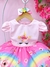 Vestido Infantil Unicórnio Rosa Acompanha Tiara - comprar online