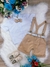 Conjunto Social Short Suspensório Gravata e Camisa Caqui - Sol Kids
