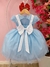 Vestido Infantil Azul Alice no País das Maravilhas Luxo na internet