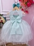Imagem do Vestido Infantil Verde Busto Plissado Com Flores Borboleta